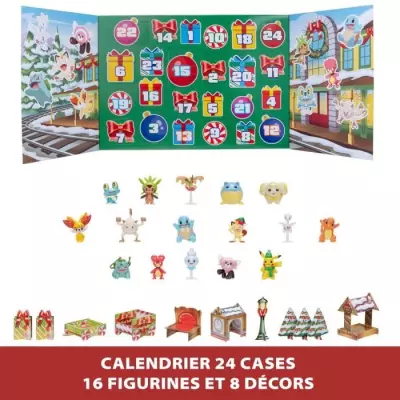 Calendrier de l'Avent Pokémon - BANDAI - 24 figurines inédites - Pour enfant a partir de 4 ans - Figurines aléatoires