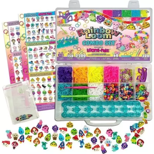 Bandai - Rainbow Loom Combo Set – Fabrication of bracelets - Weaving craft with 2300 elastics – Charms and Beads - ? C