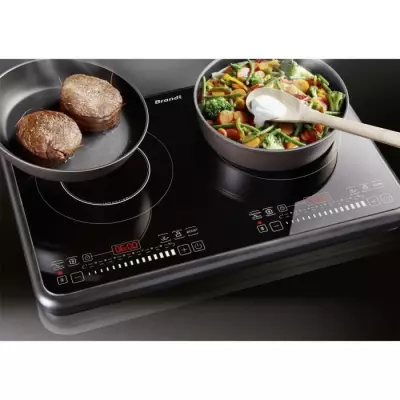 BRANDT TI2FSOFT Table de cuisson posable 2 foyers a induction Noir