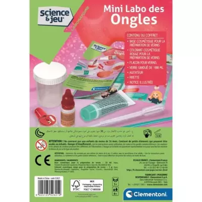 Clementoni - Sciences et Jeu - Mini Labo des ongles - Créer ton propre vernis a ongles - Dés 8 ans