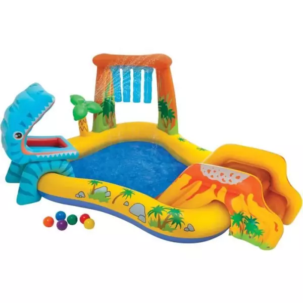 Inflatable play area - INTEX - Jurrasic - 272 Liters - 2 years and more - 249 x 191 x 109 cm - Included: 6 colored balls