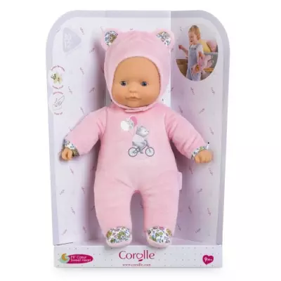 My Doudou COROLLE - Little Heart Pink Bear - 30 cm - small baby doll - sen