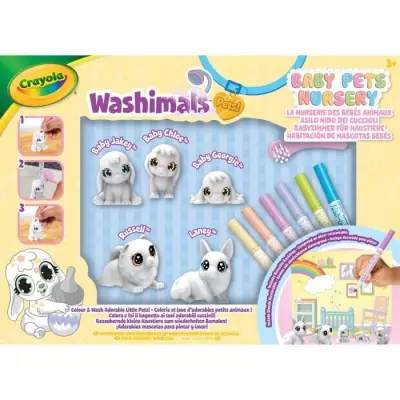 Coloriage - CRAYOLA - Washimals Baby Pets Nursery Pack - Famille lavab