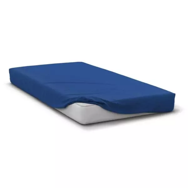 Drap housse - HOME LINGE PASSION - HP71767 - 140 x 190 cm + 30 cm bonnet - Microfibre - 82 g - Bleu