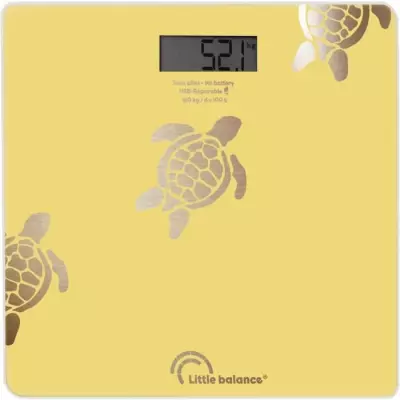 Pese-personne - LITTLE BALANCE - 8731 - Tortues sables métallisées - USB-réparable - 180 kg / 100 g - Jaune