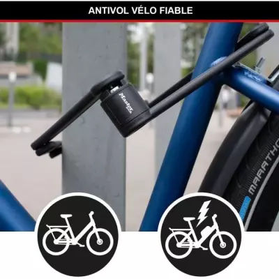 Antivol Vélo Pliable - MASTER LOCK - 8335EURDPRO - Acier Trempé, 4 Clés, Support Inclus