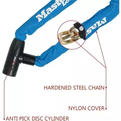 MASTER LOCK Chaîne Antivol Vélo [Clé] [90 cm Chaîne] [Bleu] 8391EURDPROCOLB