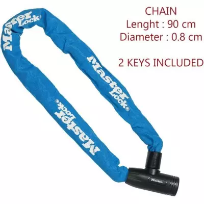 MASTER LOCK Chaîne Antivol Vélo [Clé] [90 cm Chaîne] [Bleu] 8391EURDPROCOLB