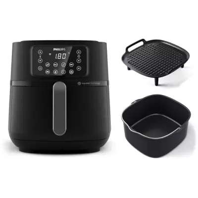 Friteuse sans huile - PHILIPS - Airfryer Connecté XXL HD9285/96 Série 5000 - 7,2L - 6 personnes - 16 préréglages - Noir