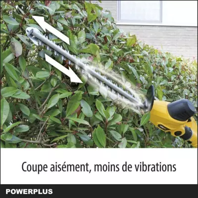 Powerplus Taille-Haie Électrique POWXG2043 - 750 W, Lame de 570 mm, Écart de 24 mm, avec Poignée Téléscopique, Outillage de