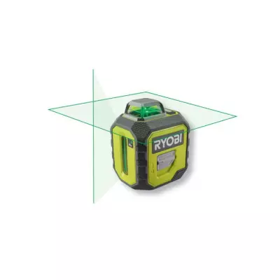 RYOBI - Laser 360° vert - portée 25 m - précision +/- 0,5 mm - Livré avec une canne télescopique, une pochette, 4 piles - R