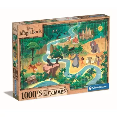 Clementoni - 1000p Disney Maps The Jungle Book - Puzzle Range