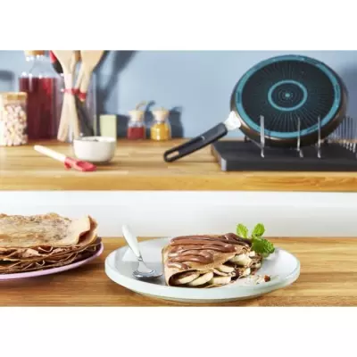 TEFAL Easy Cook & Clean Poele a crepe 28 cm, Non induction, Revetement antiadhésif, Fabriqué en France B5541102