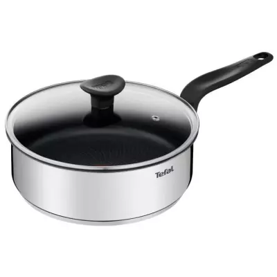 TEFAL Primary Sauteuse 24 cm + couvercle verre, Induction, Revetement antiadhésif, Acier inoxydable haute qualité E3093204