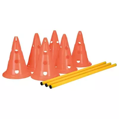 TRIXIE Lot de 3 Activités d'obstacle - Ø 23 × 30 cm - 78 cm - Orange et jaune - Pour chien