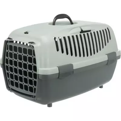 TRIXIE Box de transport Capri 2 - XS-S - 37 x 34 x 55 cm - Anthracite, gris et vert - Pour chien