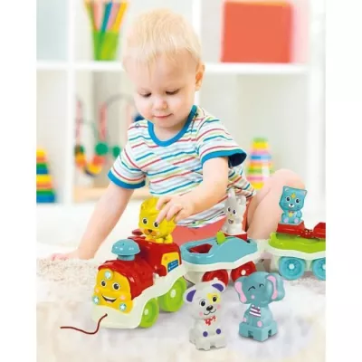 Baby Clementoni - Le train des animaux - Locomotive interactive + 5 pe