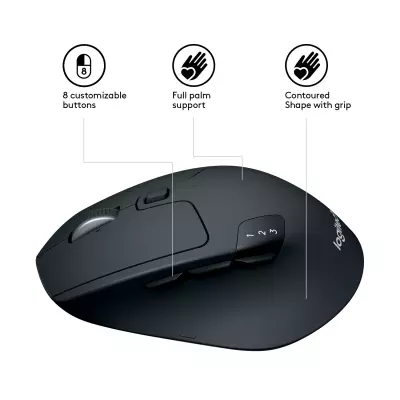 Logitech M720 souris Bureau Droitier RF sans fil + Bluetooth Optique 1000 DPI