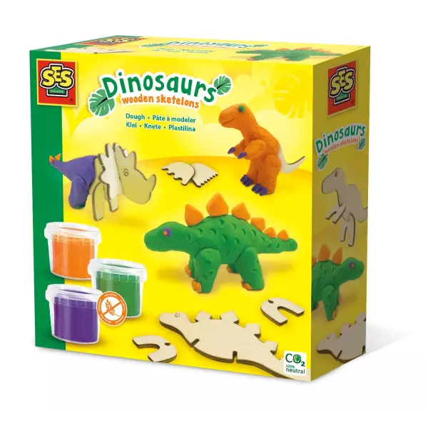 SES Creative Pâte à modeler - Squelettes de dinosaures en bois