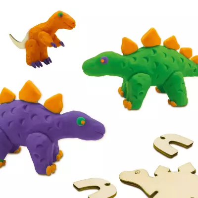 SES Creative Pâte à modeler - Squelettes de dinosaures en bois