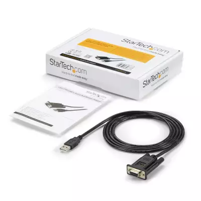 StarTech.com Câble Adaptateur USB vers RS232 Série - Câble DB9 Série DCE avec FTDI - Null Modem - USB 1.1 2.0 - Alimenté par