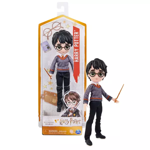 Wizarding World POUPÉE 20 CM HARRY POTTER - Poupée figurine Articulée Harry Potter 20 cm - Avec Baguette Magique et Tenue