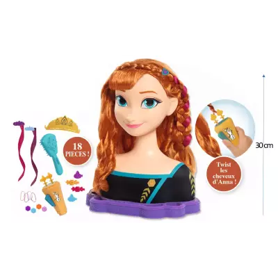 Disney Princess La Reine des Neiges 2 - Tête à Coiffer Deluxe - Anna