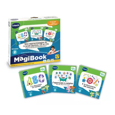 VTech MagiBook Mes apprentissages de Grande Section, CP et CE1 (ABC À la découverte de l'Alphabet, À la découverte des