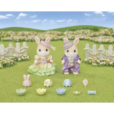 Sylvanian Families La chasse aux œufs des frères et sœurs Lapin Marguerite