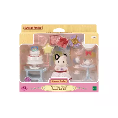 Sylvanian Families La fille Chat bicolore et son goûter d’anniversaire