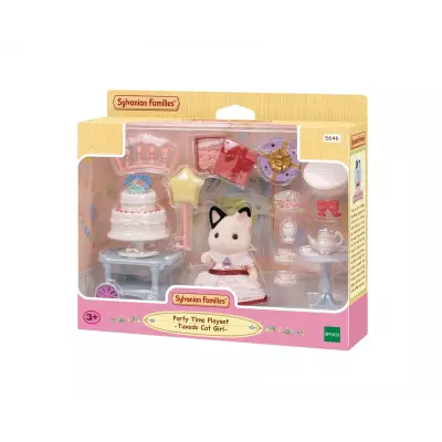 Sylvanian Families La fille Chat bicolore et son goûter d’anniversaire