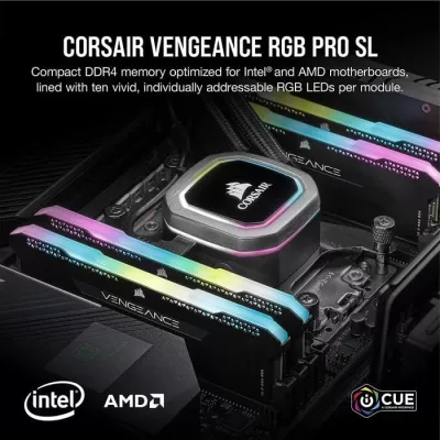 CORSAIR Mémoire PC DDR4 - VENGEANCE RGB PRO - 16Go (2x8Go) - 3600Mhz