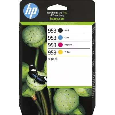 HP 953 Pack de 4 cartouches d'encre Noir Cyan Magenta Jaune authentiques