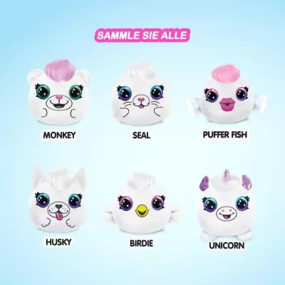 Canal Toys - Airbrush Plush - Mini Peluche surprise a Personnaliser avec Feutres et Pochoirs - 1-pack Néon - AIR 020