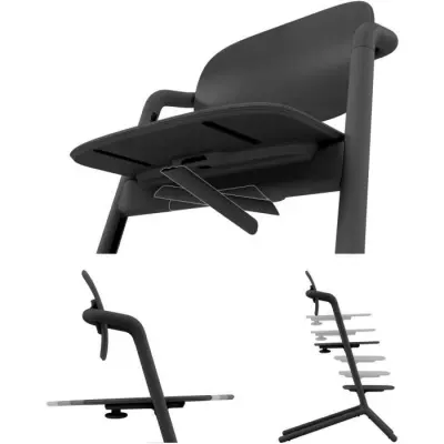 CYBEX - Chaise haute évolutive - Pack 3 en 1 - LEMO 2 - Noir - Réglable en hauteur et en profondeur - Set bébé inclus