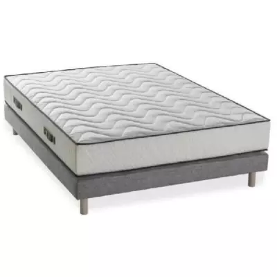 Ensemble Matelas + Sommier 140x190 cm - Mousse - 25 cm - DEKO DREAM HO