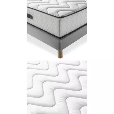 Ensemble Matelas + Sommier 140x190 cm - Mousse - 25 cm - DEKO DREAM HO