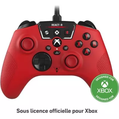 Manette de jeu filaire - TURTLE BEACH - REACT-R - Rouge - Xbox & Windows