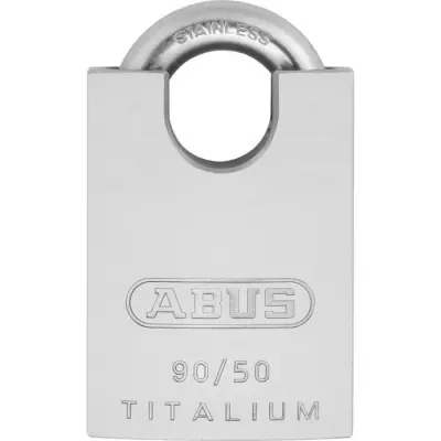 Cadenas en aluminium spécial - ABUS - 90RK/50 - Anse protégée - Cylindre interchangeable - Protection intempéries