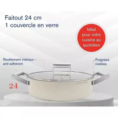 Faitout - ARTHUR MARTIN - AM6523 - 24 cm avec couvercle - Aluminium Forgé - Tous feux dont induction + four