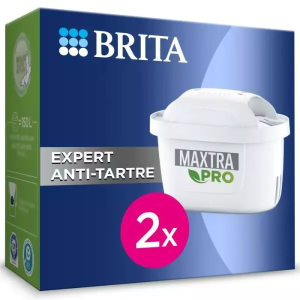 BRITA Cartouche Filtre Eau Robinet MAXTRA PRO Expert anti-tartre Pack de 2