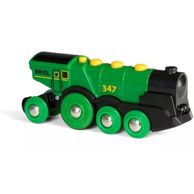 Locomotive Verte Puissante a Piles - BRIO - Circuit de train en bois - Accessoire son & lumiere - Des 3 ans