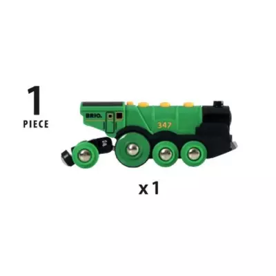 Locomotive Verte Puissante a Piles - BRIO - Circuit de train en bois - Accessoire son & lumiere - Des 3 ans