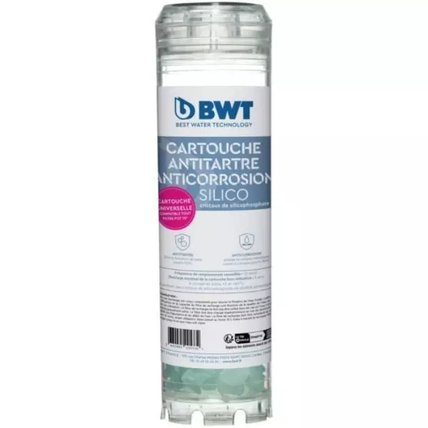 Cartouche antitartre et anti-corrosion BWT - Silicophosphate - Remplacement recommandé tous les 12 mois