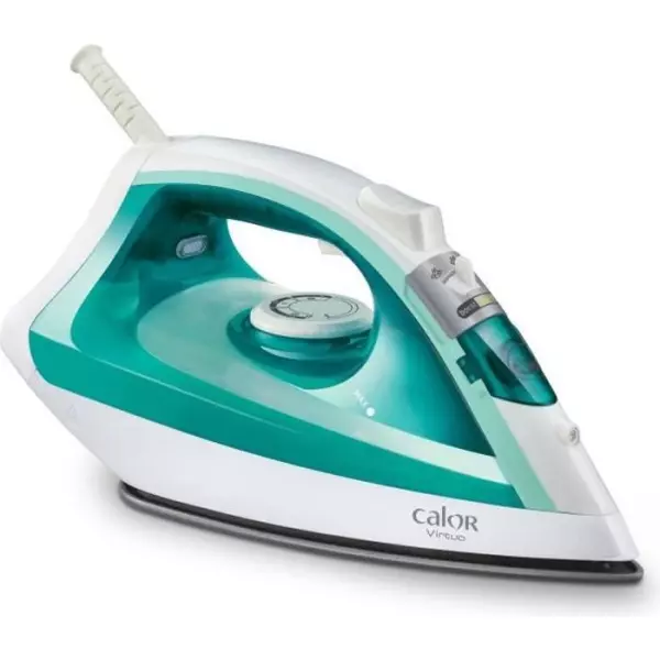 CALOR Fer a repasser vapeur, 1800 W, Débit vapeur 24 g/min, Pressing 80 g/min, Défroissage vertical, Virtuo, Bleu/vert FV1710C