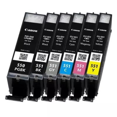 CANON Pack de 5 cartouches d'encre PGI-550 / CLI-551 Noir/Cyan/Magenta/Jaune/Gris