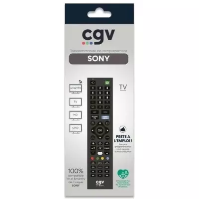 Télécommande de remplacement - CGV - FIDELIO Sony - Pour téléviseurs Sony - Sans programmation - Prete a l'emploi