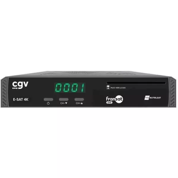 Récepteur-enregistreur satellite TNT - CGV - E-SAT 4K - UHD - FRANSAT - Compatible camping car