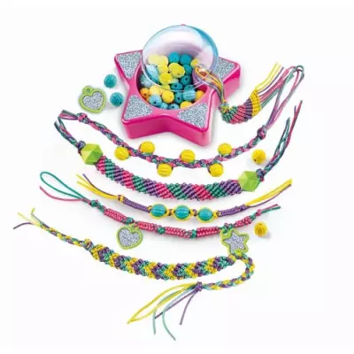 Clementoni Crazy Chic - Coffret création de bracelets de l'amitié - Perles et fils - Des 7ans