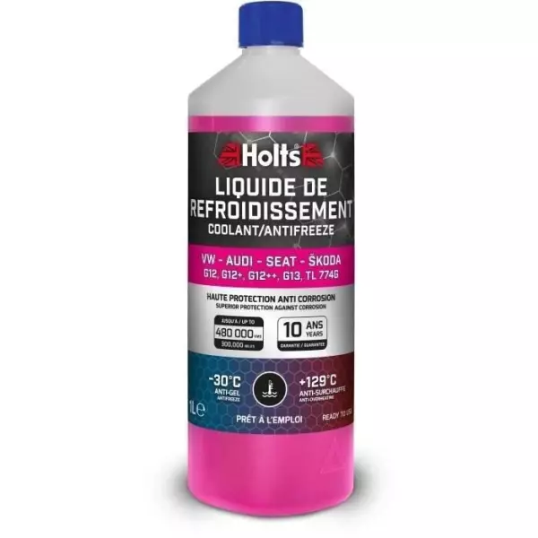 Liquide de Refroidissement - HOLTS - HAFR0005B - Dédié VW-AUDI-SEAT-SKODA G12/ G12+ / G12++ / G13 / TL 774G 1L